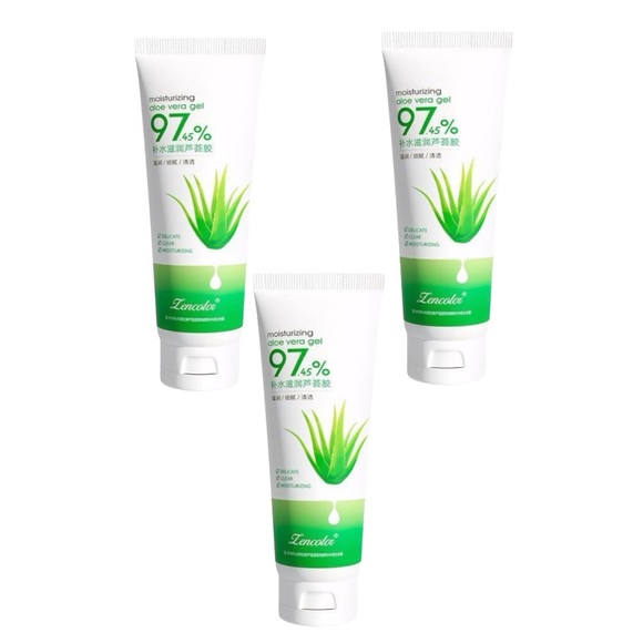 Other - Lotion Aloe Vera Gel Organic 3 Face Skin Sunburn Relief Cold Pressed Vegan WB